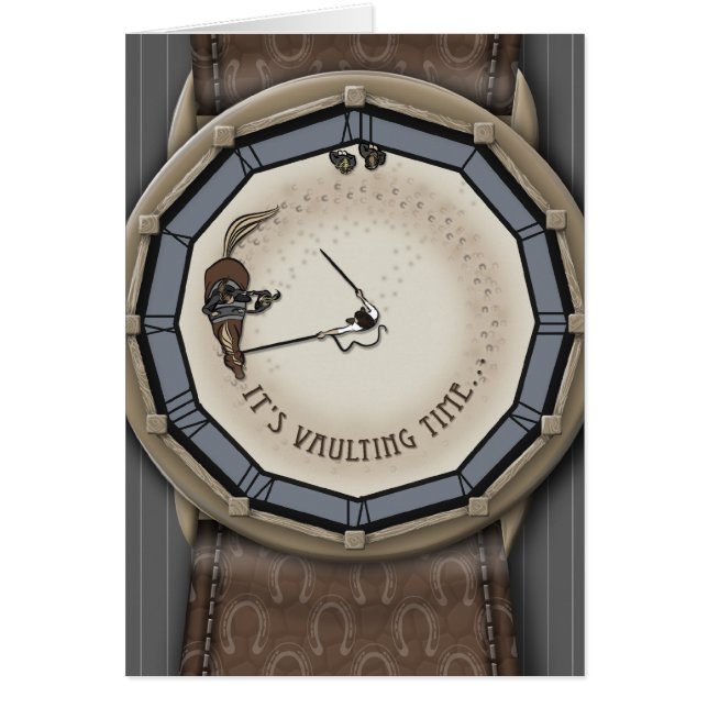 "It's Vaulting Time" Card (Front)