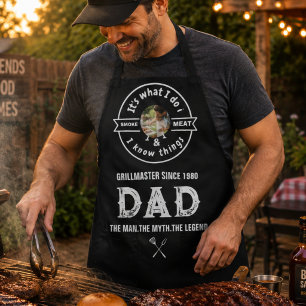 It's What I Do I Smoke Meat Funny Dad Photo Apron