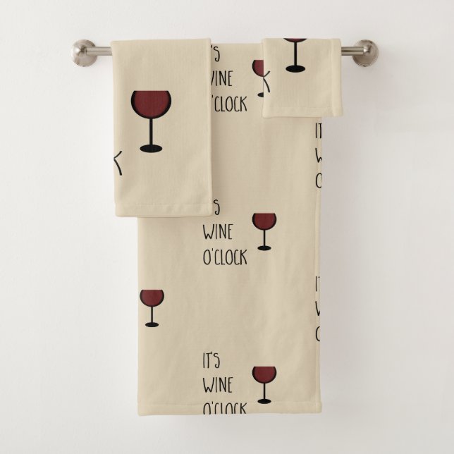 It's Wine O'Clock Bath Towel Set (Insitu)