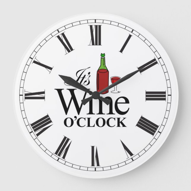 It's Wine O'Clock wall clock (Front)