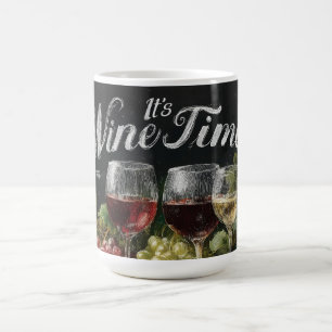 "It's Wine Time" Rustic Chalkboard Art Coffee Mug