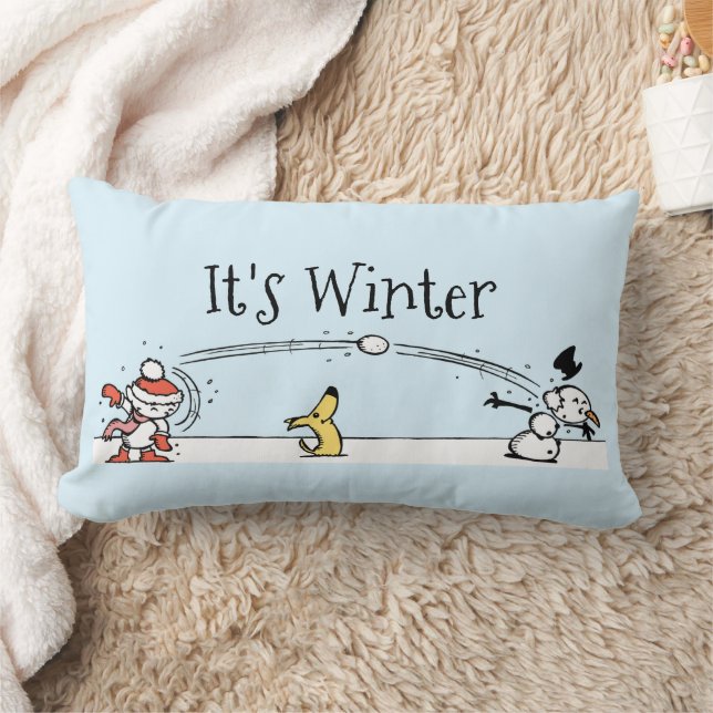 It's Winter  Lumbar Pillow (Blanket)