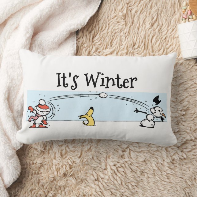 It's Winter  Lumbar Pillow (Blanket)