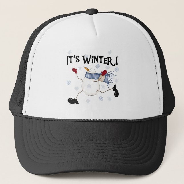 It's  Winter Snowman Holidays Trucker Hat (Front)