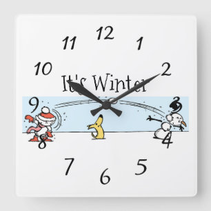 It's Winter  Square Wall Clock