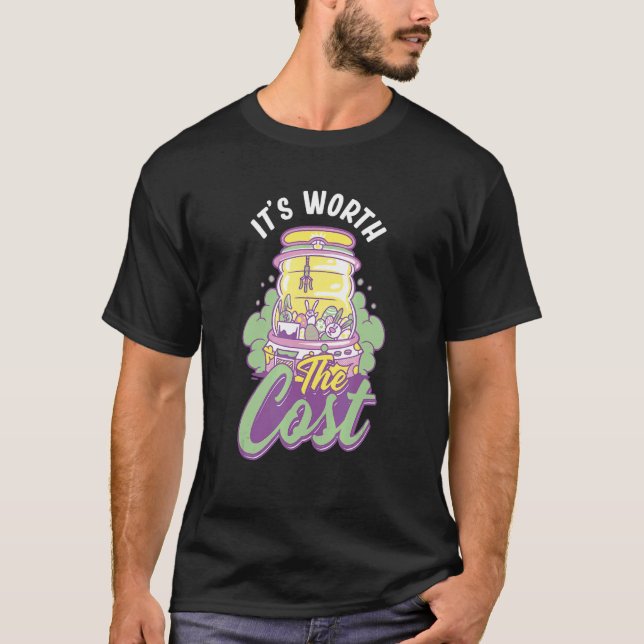 It's Worth The Cost Claw Machine Toy Retro Arcade  T-Shirt (Front)