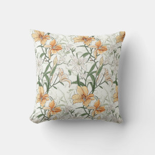 It's Written in the Leaves, Orange Tiger Lilies Throw Pillow