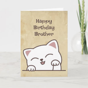 It's Your Birthday Fun Cat I Love You Brother Card