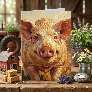 It's Your Birthday! Go Hog Wild   Funny Pig Pun Card