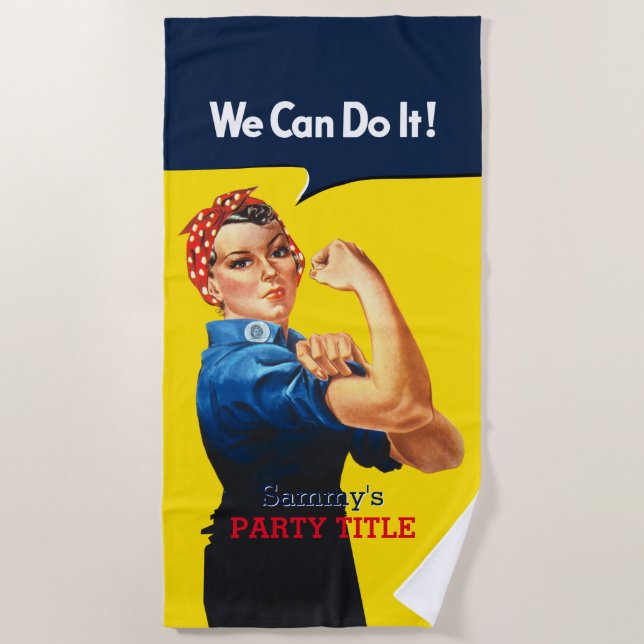 It's Your Custom Rosie Party Personalize This Beach Towel (Front)