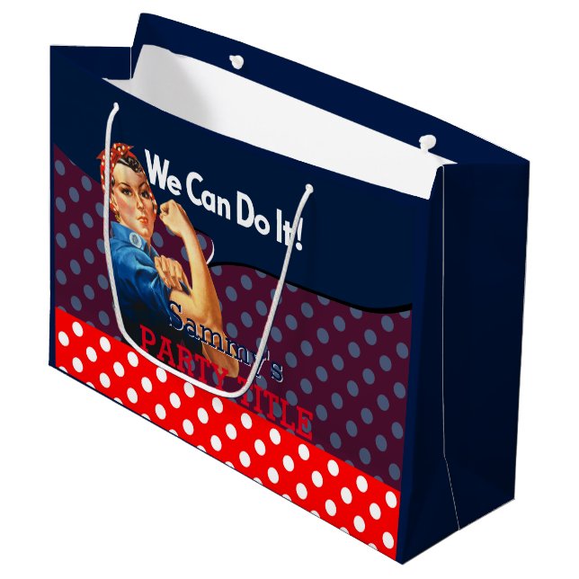 It's Your Custom Rosie Party Personalize This Large Gift Bag (Front Angled)
