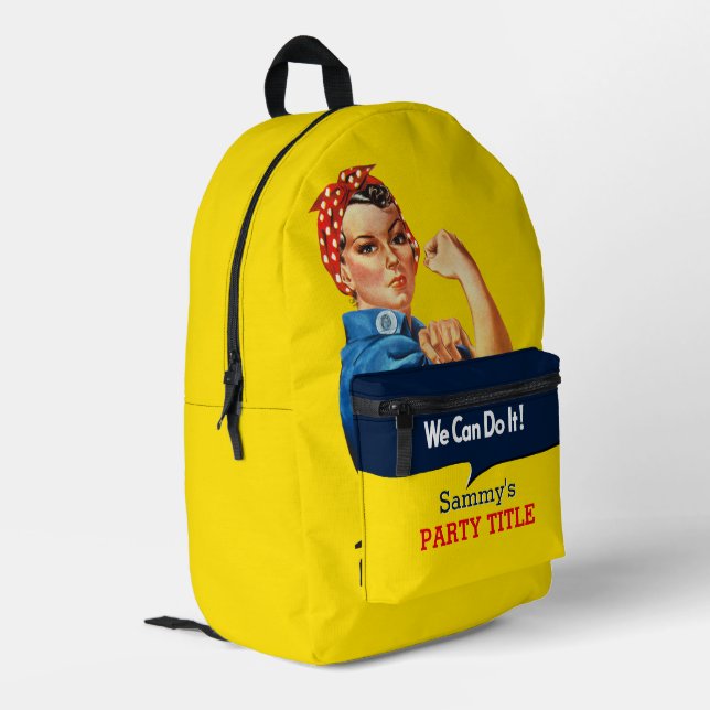 It's Your Custom Rosie Party Personalize This Printed Backpack (Back Corner Left)