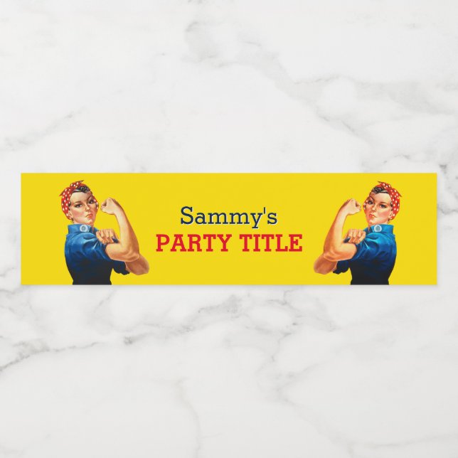It's Your Custom Rosie Party Personalize This Water Bottle Label (Single Label)