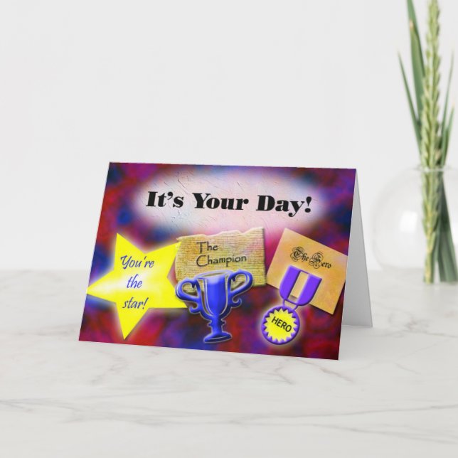 "It's your day!" congrats version card (Front)