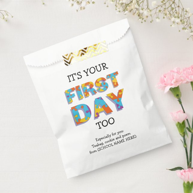 IT'S YOUR FIRST DAY TOO Teacher to Parent Favour Bag (Sealed)