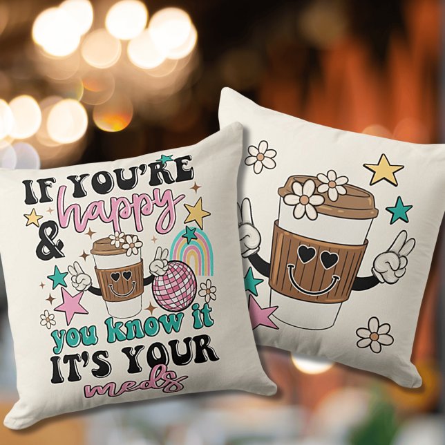 It's Your Meds Square Throw Pillow (Creator Uploaded)