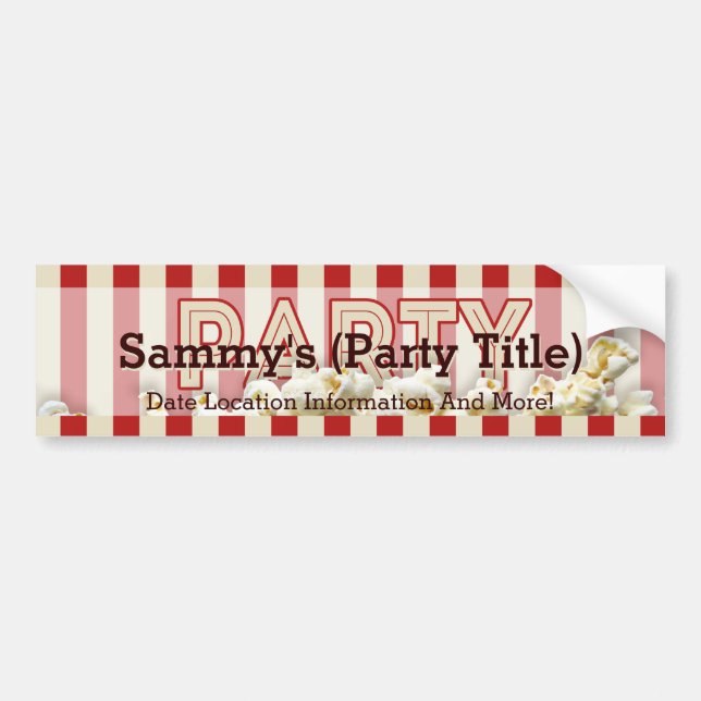 It's Your Party Bumper Statement Personalize it! Sticker (Front)