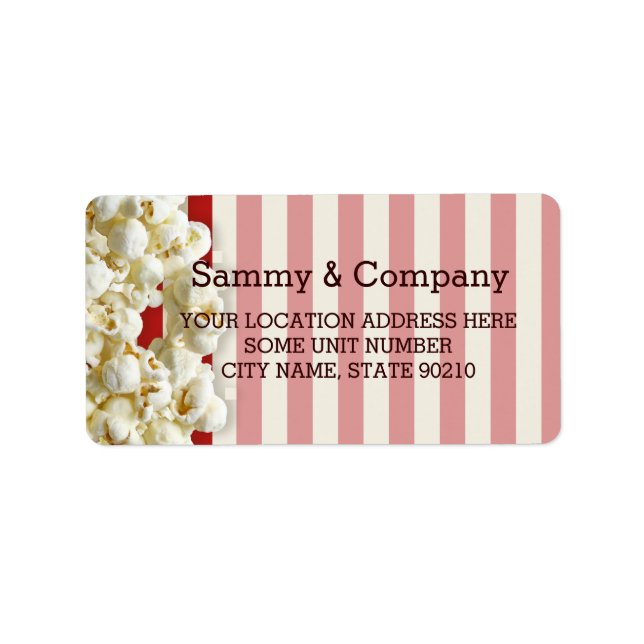 It's Your Party Personalized Popcorn Style Label (Front)
