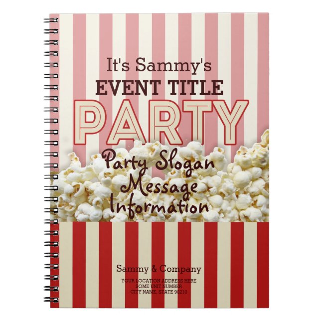 It's Your Personalized Party Supply. Notebook (Front)