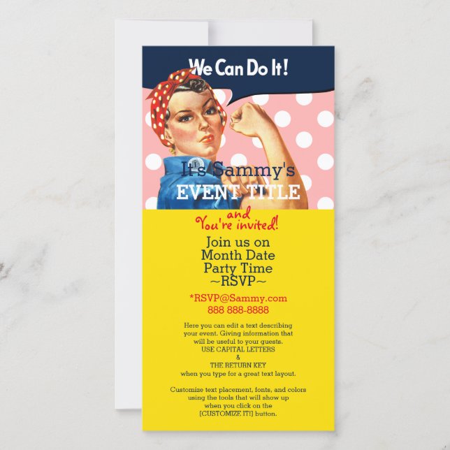 It's Your Personalized Rosie Party Supply (Front)