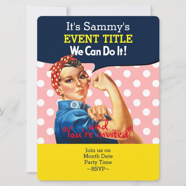 It's Your Personalized Rosie Party Supply Invitation (Front)