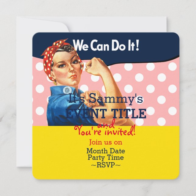 It's Your Personalized Rosie Party Supply Invitation (Front)