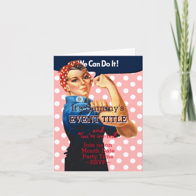 It's Your Rosie Party 12 lines 2 sided custom Invitation (Front)