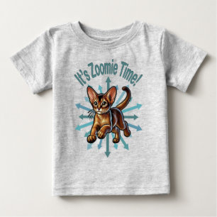 It's Zoomie Time Abyssinian Cat Baby T-Shirt