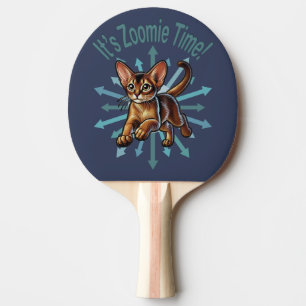 It's Zoomie Time Abyssinian Cat Ping Pong Paddle