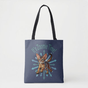 It's Zoomie Time Abyssinian Cat Tote Bag
