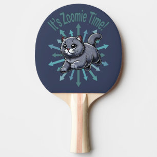 It's Zoomie Time British Shorthaired Cat Ping Pong Paddle