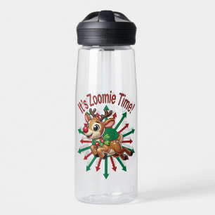 "It's Zoomie Time! Christmas Reindeer Water Bottle