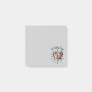 It's Zoomie Time Cute Brown & White Cat Post-it Notes