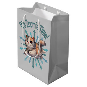 It's Zoomie Time Dilute Calico Cat Medium Gift Bag