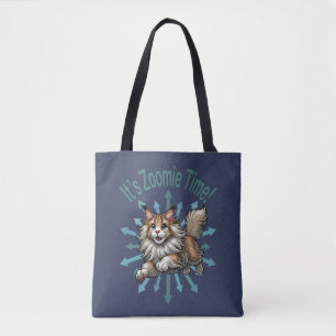 It's Zoomie Time Maine Coon Cat Tote Bag