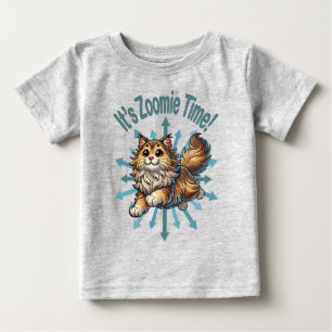 It's Zoomie Time Norwegian Forest Cat Baby T-Shirt