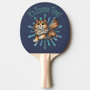 It's Zoomie Time Norwegian Forest Cat Ping Pong Paddle