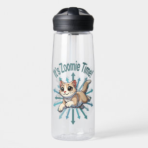 It's Zoomie Time Tan Bicolor Cat Water Bottle