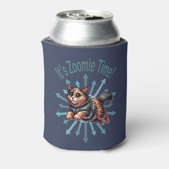 It's Zoomie Time Tortoise Shell Cat Can Cooler (Can Back)