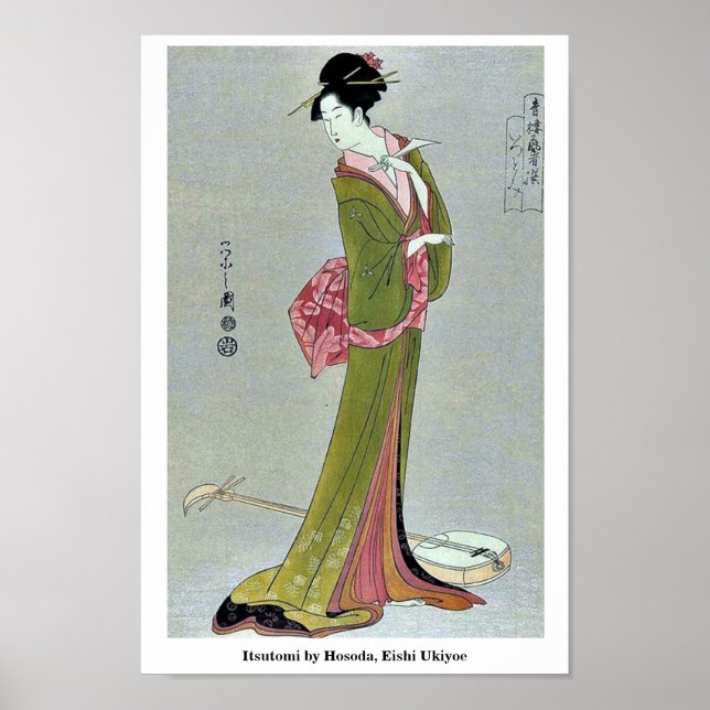 Itsutomi by Hosoda, Eishi Ukiyoe Poster (Front)