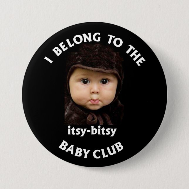 itsy bitsy baby club 3 inch round button (Front)