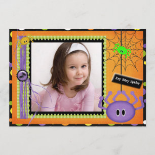 Itsy Bitsy Spider Birthday Halloween Invitation