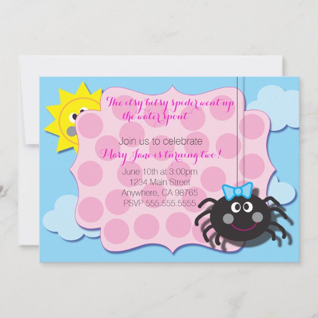 Itsy Bitsy Spider Invite (Front)