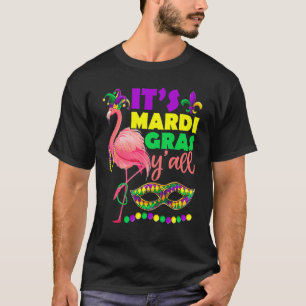 Itu2019s Mardi Gras Yu2019all Flamingo Jester Kid T-Shirt