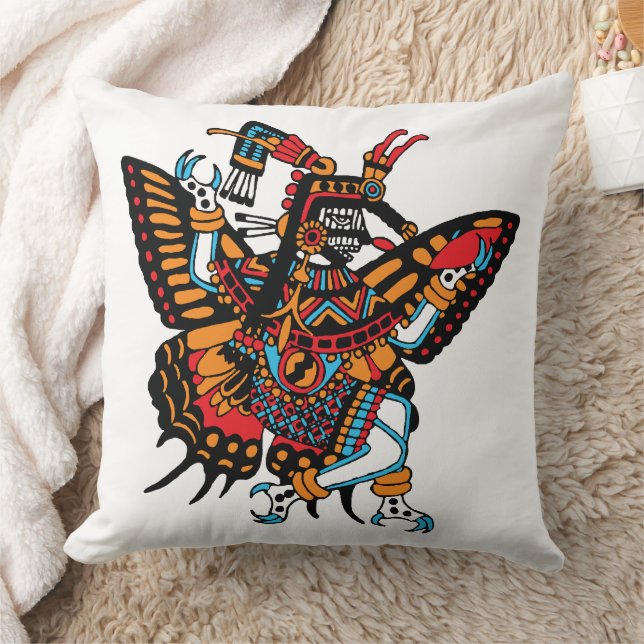 Itzpapalotl - Obsidian Butterfly Goddess Of Stars Throw Pillow (Blanket)
