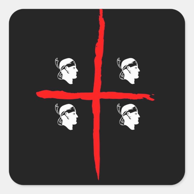 IV - Sardegna 4 Mori Black Square Sticker (Front)