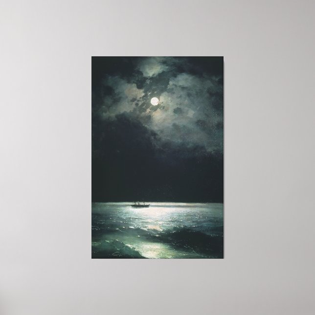 Ivan Aivazovsky Black Sea at Night Canvas Print (Front)