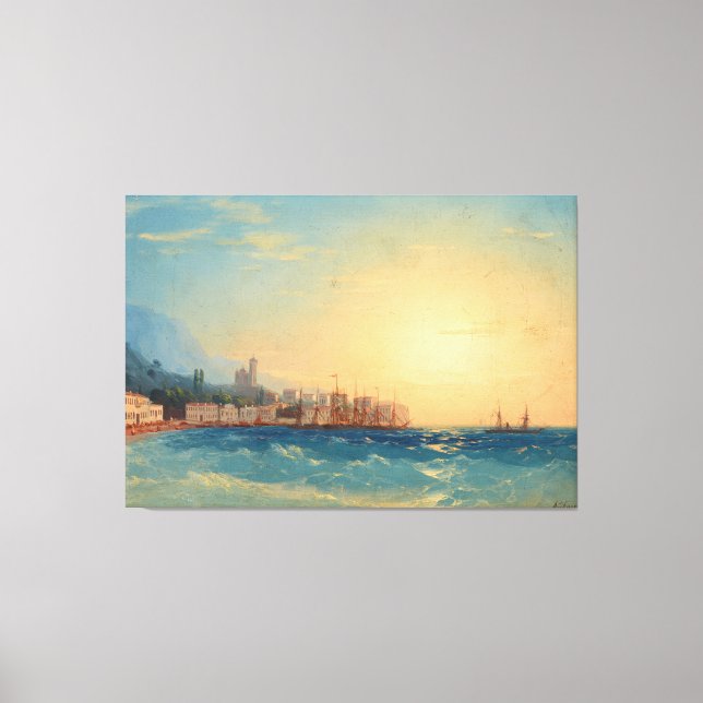 Ivan Konstantinovich Aivazovsky - Harbor with Ship Canvas Print (Front)