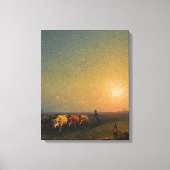 Ivan Konstantinovich Aivazovsky - Ploughing the  Canvas Print (Front)