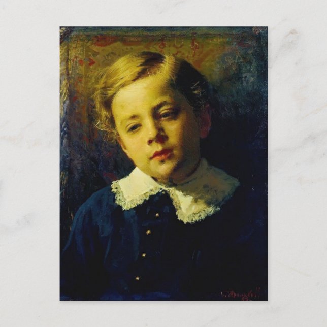 Ivan Kramskoy- Portrait of Sergei Kramskoy Postcard (Front)